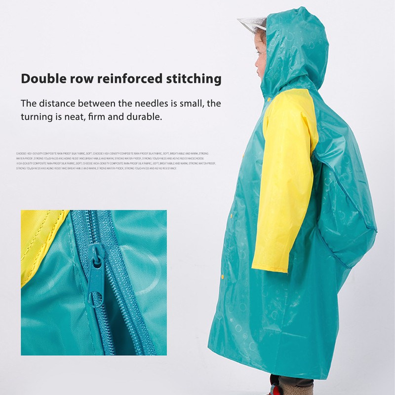 Kids Raincoat Toddler Windprood Rain Poncho Reusable Rain Jacket with