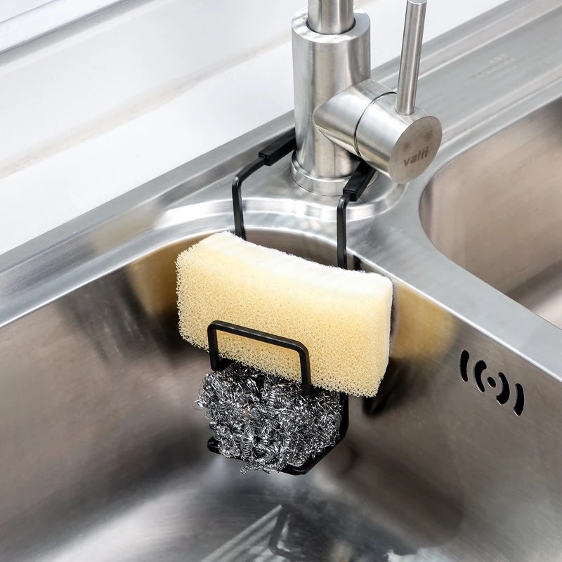 OrganiMax Kitchen Sink Sponge Holder Stainless – Rustproof Double-Layer Stainless