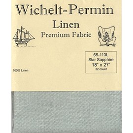 Wichelt-Permin Premium Linen Fabric for Cross Stitch Star Sapphire 32ct 18" x 27" …