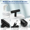 LGSFTBFS 6 Pcs Black Cabinet Knobs, Matte Black Kitchen Cabinet