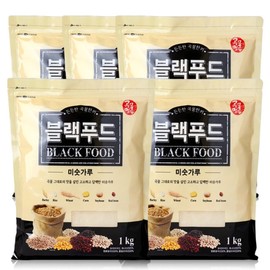 Grain Master Black Food Misutgaru 1kg x 5 Snack Meal Replacement / 곡물명가 블랙푸드 미숫가루 1kg x5개간식 식사대용