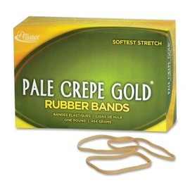 Pale Crepe Gold Rubber Bands, Sz. 33, 3-1/2 x 1/8, 1lb Box