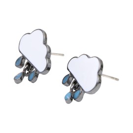 Beavorty 1 Pair Adorable Cloud Raindrops Shape Ear Studs Lightweight Eardrop Jewelry for Women Unique for Girlfriend Friends for Birthdays and Anniversaries