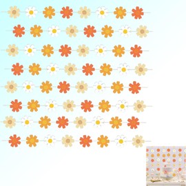 8PCS Retro Daisy Hanging Banners - Groovy Themed Decorations for Baby Girl's 1st 2nd Birthday - Vibrant Home & Classroom Festive Supplies