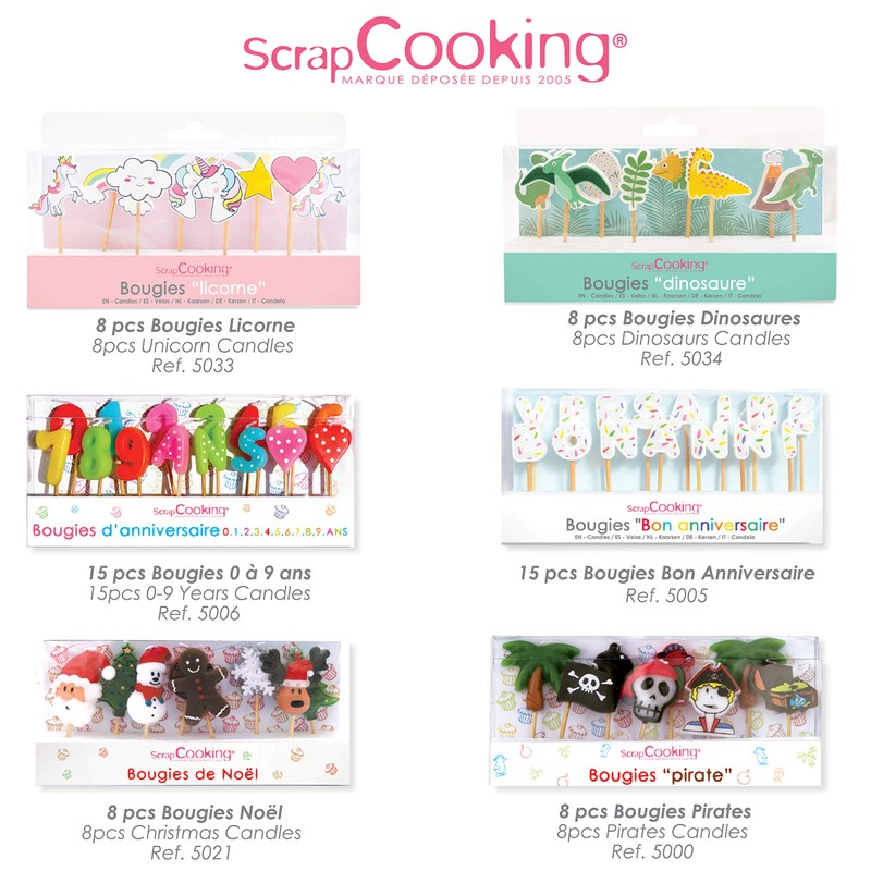 ScrapCooking 5033 - Set di 8 Candele a Forma di