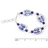 Style ARThouse Tulip Time Dutch Blue Delft Porcelain Bracelet, Adjustable
