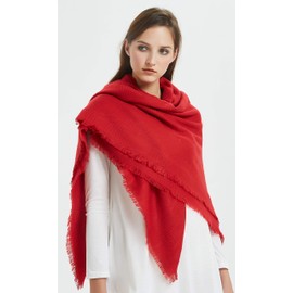 VIVIAN & VINCENT Women's Soft Fall Winter Blanket Scarf Shawls and Wraps for Evening Dress Bridesmaid Wedding Bridal Red