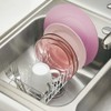 mDesign Steel Compact Modern Dish Drying Rack with Removable Cutlery