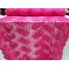 Totally-paris Fuchsia 3d Floral Embroidery Pearls Fabric By The Yard