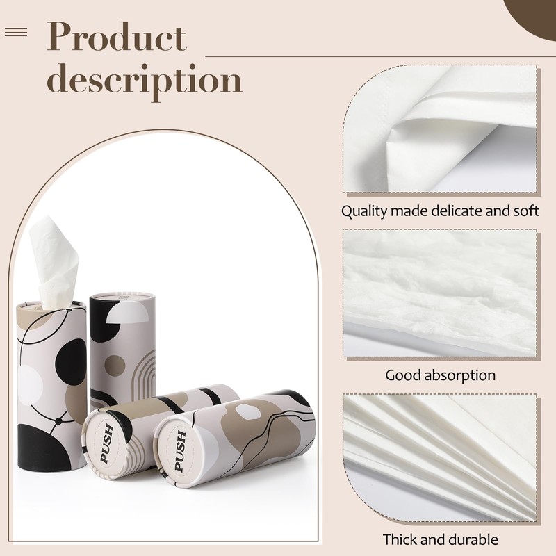 Tatuo 8 Pack Car Tissues Cylinder Holder with 3 Ply