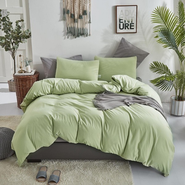 KAREVER Sage Comforter Set King Green Bedding Set Women Bed