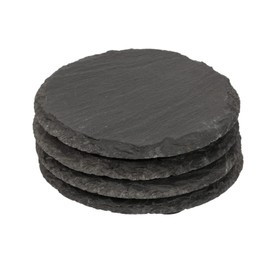 makio Round Slate Coasters Set of 4 Original Reusable Coasters