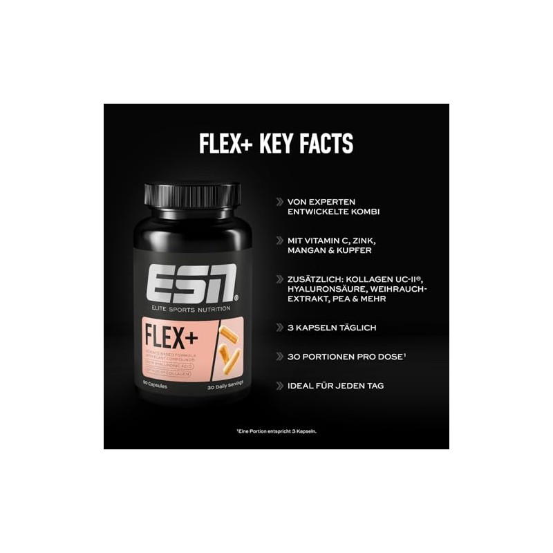 ESN Flex+, 90 capsules, with collagen, hyaluronic and micronutrients -