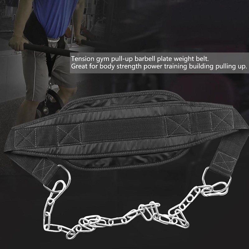 Fitness Drop Weight Equipment Gym Dip Belt Waist Chain Strength