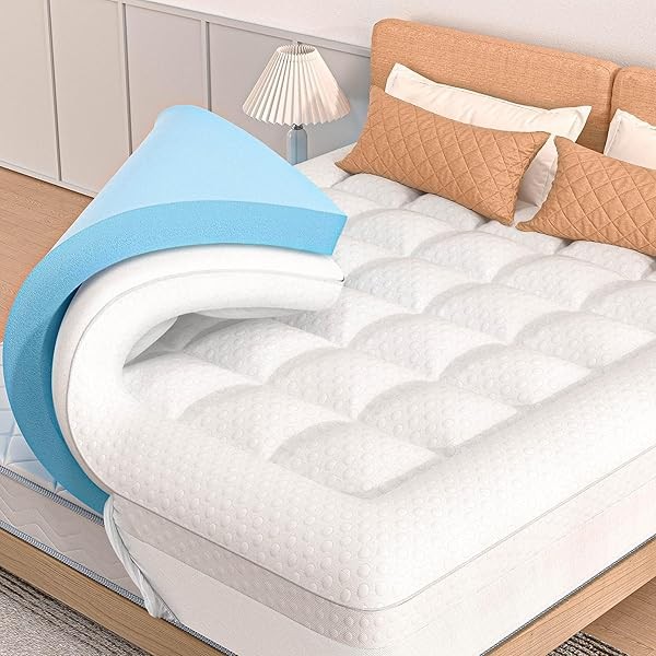 Mattress Topper Queen Size, 3 Inch Queen Mattress Topper Dual