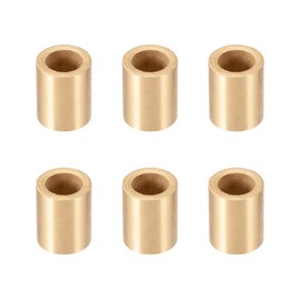 sourcing map Bearing Sleeve 8 mm Bore x 12 mm Outer Diameter x 15 mm Length Self-Lubricating Bushings Made of Sintered Bronze Pack of 6