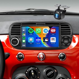 for Fiat 500 2007-2015 [2+64G] Android Car Stereo WiFi Wireless Carplay Wireless Android Auto,7" HD Touch Screen GPS Navi/Mirror Link/Bluetooth,FM/RDS+AHD Backup Camera OBD2 for Fiat Radio