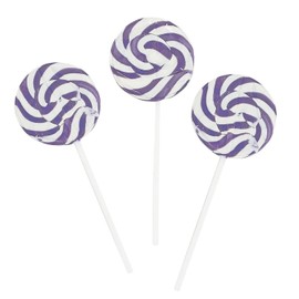 PURPLE SWIRL LOLLIPOPS - 24 SUCKERS INDIVIDUALLY WRAPPED - 2 INCH POPS