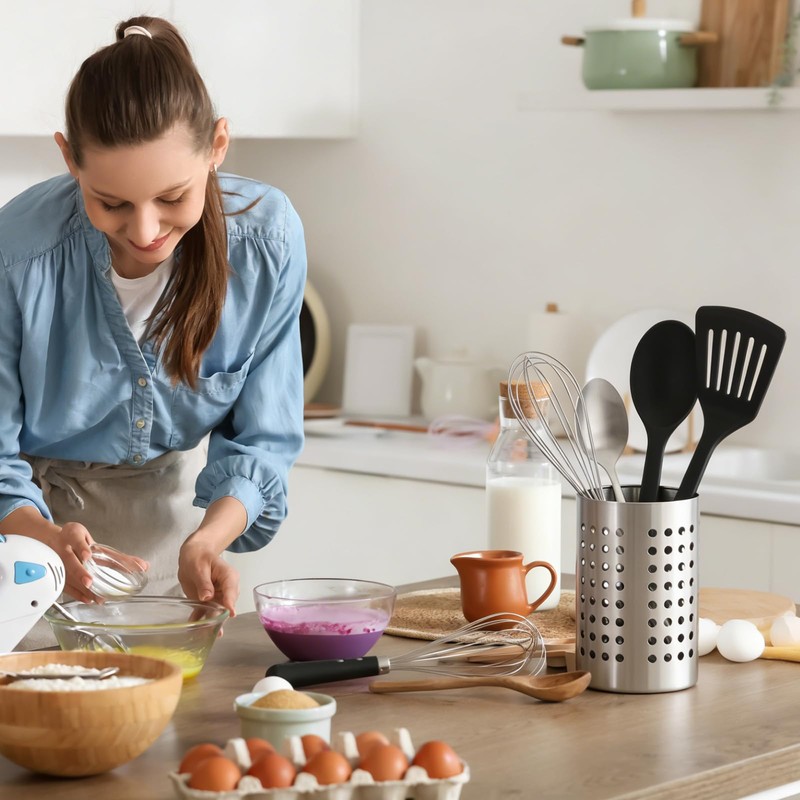 ZLMTZDJD 2PCS Stainless Steel Utensil Holder and Utensil Drying Holder,