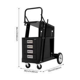 TFCFL Rolling Workshop Cart | 4-Drawer Heavy-Duty Storage with Tank Holder | 80kg/176lb Capacity, 360° Wheels for Welder & Plasma Cutter