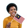 25 Packs Small Malaysia Flags on Handheld Stick，Miniature Malay Flag