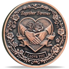 I Love You Challenge Coin - Romantic for Him Her - Souvenir for Husband Wife Boyfriend Girlfriend - Valentine's Day Keepsake