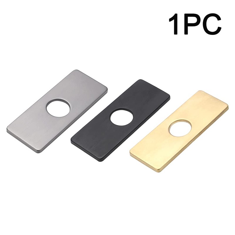 QOTSTEOS Sink Faucet Plate Stainless Steel Base Plate Rectangular Hole