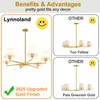 36" Gold Dining Room Chandelier (6-Light, 36-Inch), Adjustable Linear Chandelier
