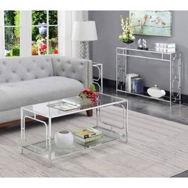 Convenience Concepts Omega Coffee Table, Chrome Frame