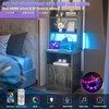 Tall Nightstand with Charging Station and LED Lights - 47"