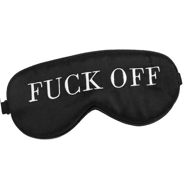 Novelty Eye Mask with Embroidered Text, Breathable Blackout Blindfold, Soft