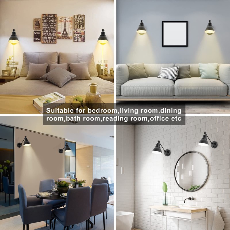 GOODATE 1 Pack Plug in Wall Sconce with Remote Control,