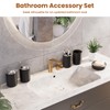 InnJoey 7-Piece Black Bathroom Set with Suction Wall Trash Can