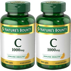 Nature's Bounty Vitamin C, 1000mg, Supports Immune Health, 100 Caplets (Pack of 2)