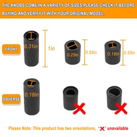 AMI PARTS Universal Oven Knobs - 4 Black Stove Control Knobs & 12 Adapters (4 Long, 8 Short) - Compatible with Most Gas & Electric Ranges & Ovens - Universal Stove Knobs- 90-Day Guarantee