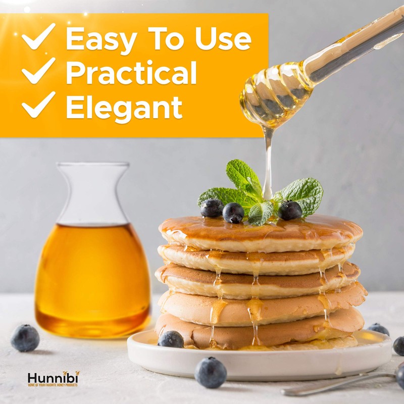 Hunnibi Handmade Honey Jar with Dipper, Glass Made Honey Dipper