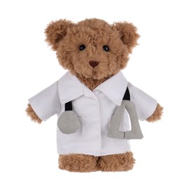 Apricot Lamb Doctor Bear Plush Toys for Children, Soft Cute Cuddly Toy for Baby Girls and Boys, Fluffy Doctor Bear, Brown, 28 cm