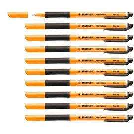 STABILO pointVisco Rollerball Pen with Quick-drying Gel Ink 0.5mm Line - Black Ref 1099/46 (Pack of 10)