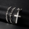 Besteel 925 Sterling Silver Cross Necklace for Men Women 5mm