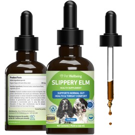 Pet Wellbeing Slippery Elm for Dogs - Vet-Formulated Dual Digestive & Throat Support - Organic Single Herb Extract - Holistic Soothing Dog Supplement - Liquid Formula 2 oz (59ml)