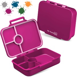 My Vesperbox Bia, Bento Box for Children, Reinforced Closures, Leak-Proof and BPA-Free, Extremely Robust, Lunch Box, Ideal for Nursery and School (Purple)