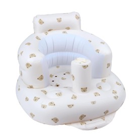 EKEPE EKEPE Baby Inflatable Seat with Suction Cups for Babies 3 Months & Up, Baby Floor Seats for Sitting Up with Built in Air Pump, Blow Up Baby Chair for Infants - Bear Head
