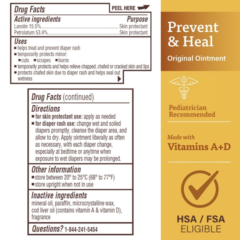 A+D Original Diaper Rash Ointment, Prevents & Protects Diaper Rash,