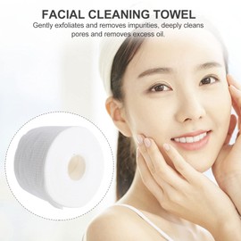 ULTECHNOVO 1 Roll Disposable Face Towels, Comfortable Cosmetics Removing Towels, Clean Facial Wash Cloth for Cleansing, Skincare and Makeup Remover, Dry Wipes（200G）