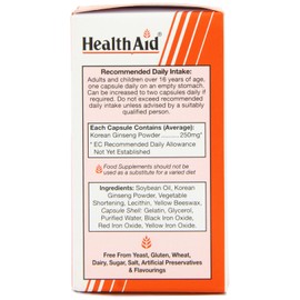 HealthAid Korean Ginseng 250mg 50 Capsules