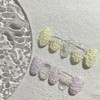 ˡᴬᴺᵀᶤˡ Embo pearl tweed handmade nail tip - short almond