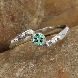 Im Labor gezüchteter Aquamarin Edelstein 925 Sterling Silber Band Ring Herren und Damen Alle Größen Schmuck CRG-1077AY24_(70 (22.3))