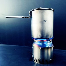 Titanium Wood Gasifier Siphon alcohol stove Multi-fuel Burner Cooking System