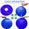 KUNYYI Blue Paper Lanterns 12Pcs Hanging Lanterns for Birthday Party,