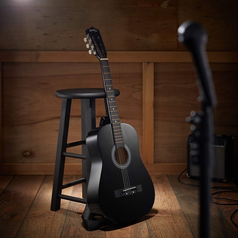 Ashthorpe 38-inch Beginner Acoustic Guitar Package (Black), Basic Starter Kit